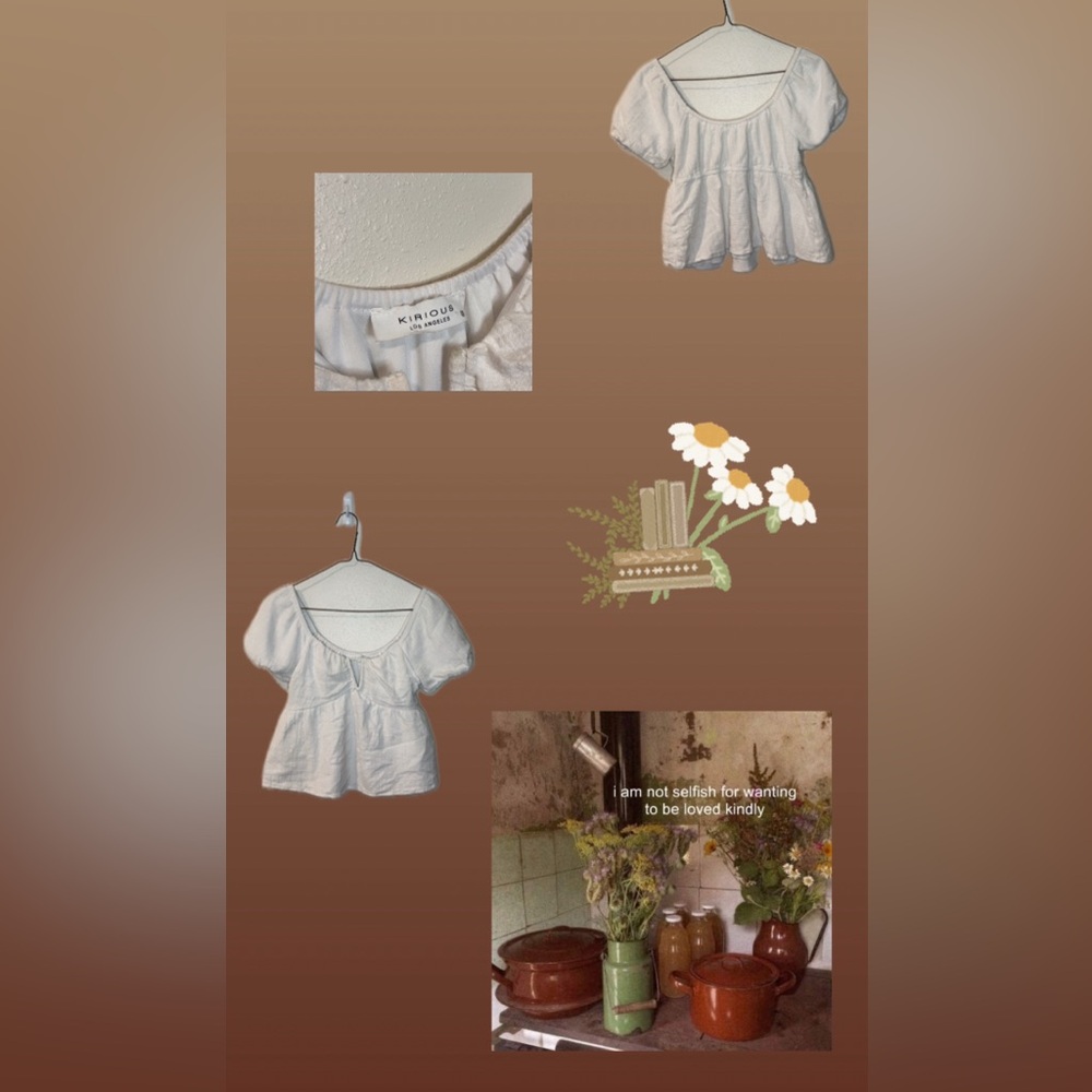 Kiriois Cropped White Blouse